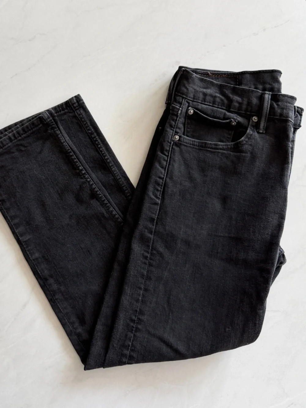 Levi’s 502 Black Jeans Mens 31x30 Tapered Fit Stretch Denim Dark Wash Casual - Picture 4 of 11